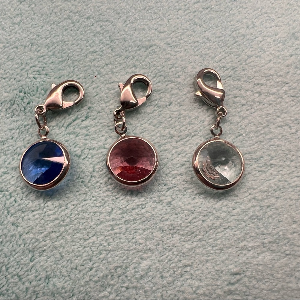 Elegant Silver and coloured Charm Necklace
